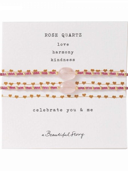 A Beautiful Story Bracelet Card You & Me Rose Quartz