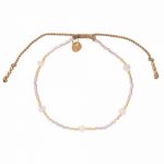 A Beautiful Story Warrior Rose Quartz Gold Bracelet