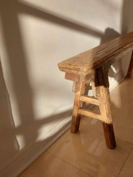 Oud houten bankje Chinees Oud houten bankje Chinees