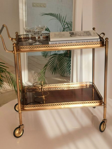 Vintage Hollywood Regency Trolley Drankkar Vintage Hollywood Regency Trolley Drankkar 2