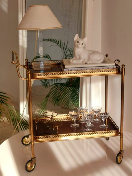 Vintage Hollywood Regency Trolley Drankkar Vintage Hollywood Regency Trolley Drankkar