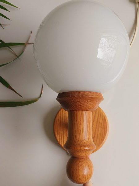 wandlamp bollamp hout Herda vintage wandlamp bollamp hout Herda vintage