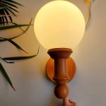 wandlamp bollamp hout Herda vintage