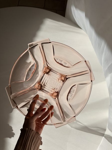 Art Deco Rosaline Persglas Schaal Art Deco Rosaline Persglas Schaal