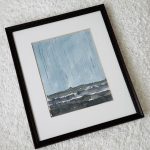 Schilderijtje aquarel zee minimalistisch 3