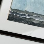 Schilderijtje aquarel zee minimalistisch 3