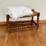 Krukje Rotan Webbing Pitriet Voetenbankje Vintage Antiek Bobbin