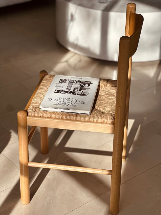Vintage stoel riet hout