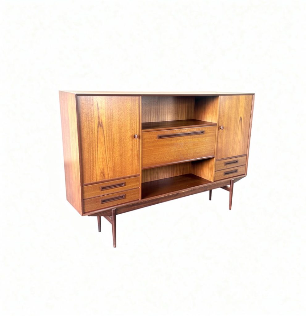 Vintage Highboard Kast Teak Midcentury Wandmeubel