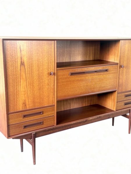 Vintage Highboard Kast Teak Midcentury Wandmeubel