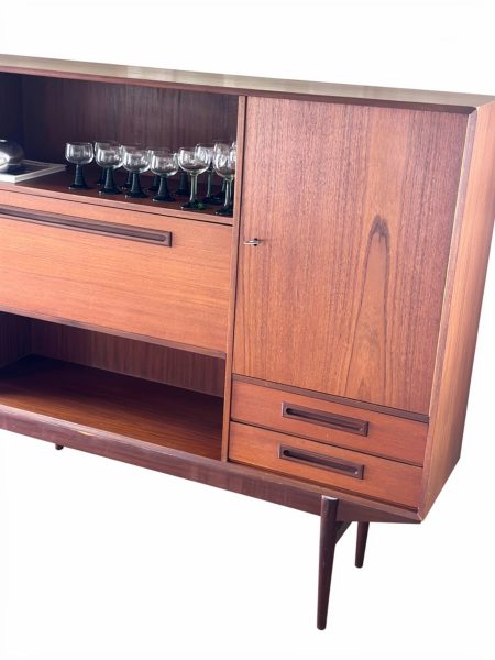 Vintage Highboard Kast Teak Midcentury Wandmeubel